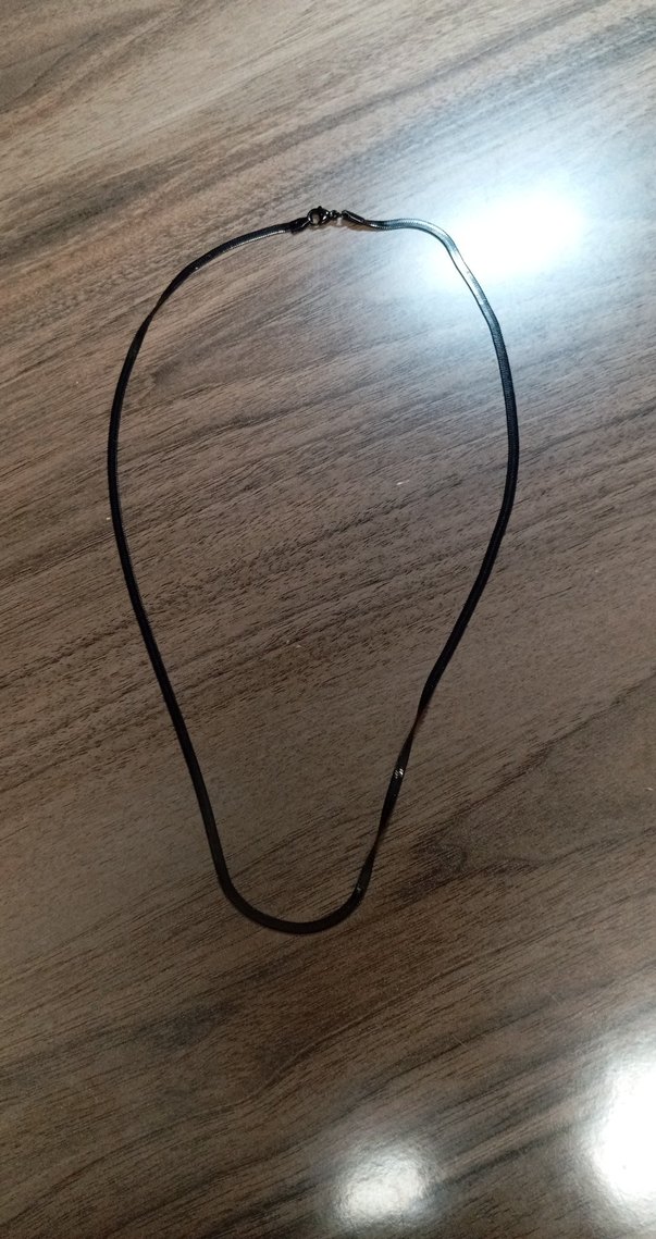 siyah Yılan Desenli Uzun Zincir Kolye - Görsel 3