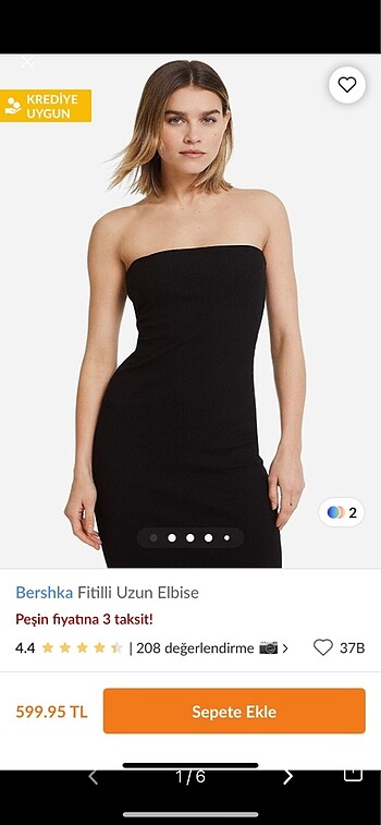 Bershka fitilli straplez elbise