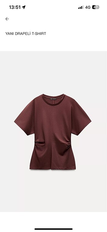 Zara beli büzgülü tshirt