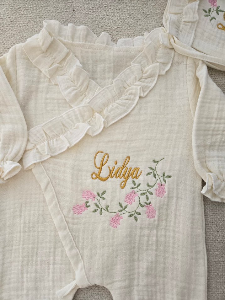 isim nakışlı hastane çıkış tulumu - Görsel 3