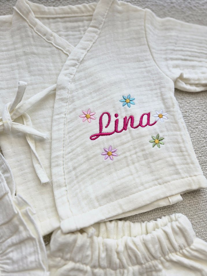 müslin isimli hastane çıkış seti - Görsel 2