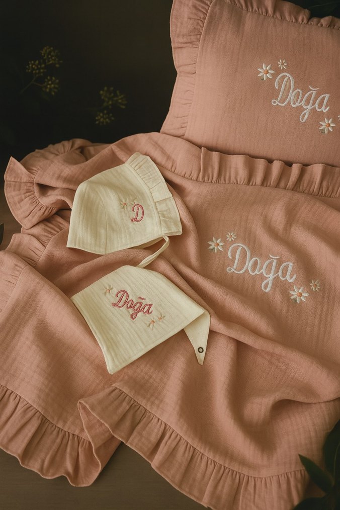 isim Nakışlı Hastane çıkış full set 7 li - Görsel 2