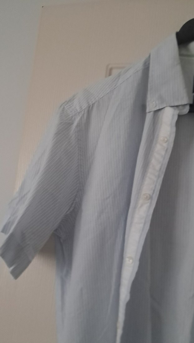 Gri  Kısa Kollu Erkek Gömlek - Görsel 3