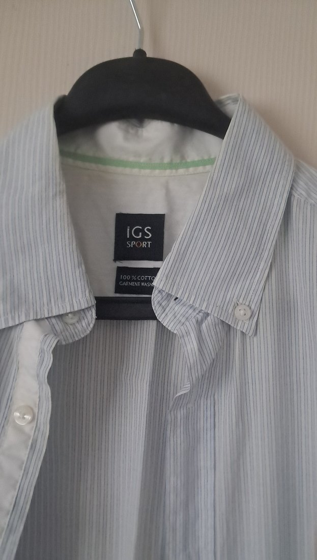 Gri  Kısa Kollu Erkek Gömlek - Görsel 2