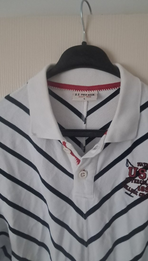 Uzun Kollu V Yaka Çizgili Erkek Polo - Görsel 3