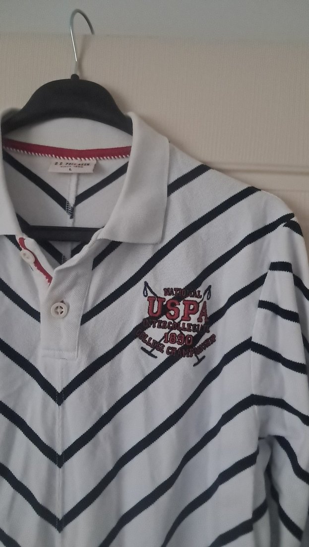 Uzun Kollu V Yaka Çizgili Erkek Polo - Görsel 2