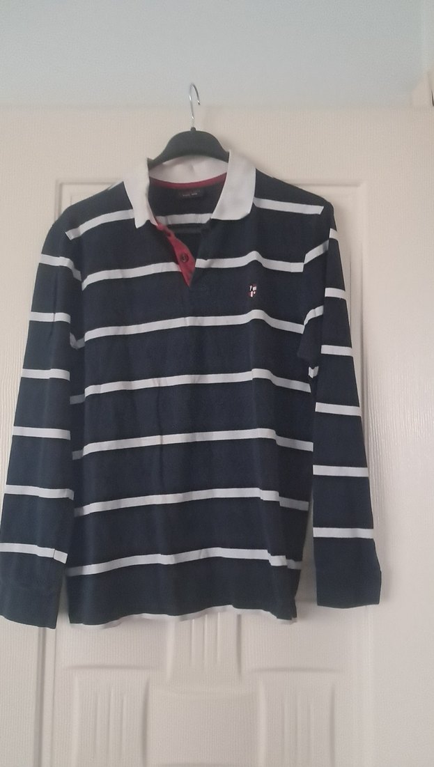 Erkek  Lacivert Çizgili Uzun Kollu Gömlek - Görsel 4