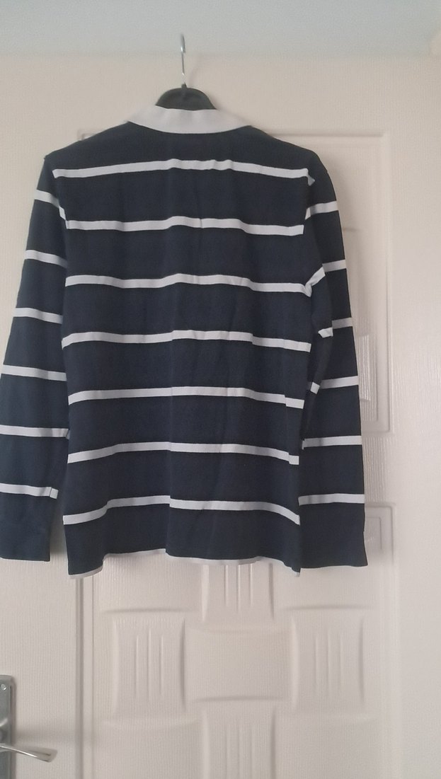 Erkek  Lacivert Çizgili Uzun Kollu Gömlek - Görsel 5