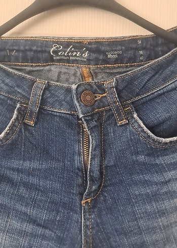 Kadın Mavi Bol Kesim Mini Kot Şort - Görsel 2