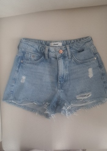 m Beden Mavi Mini Denim Şort