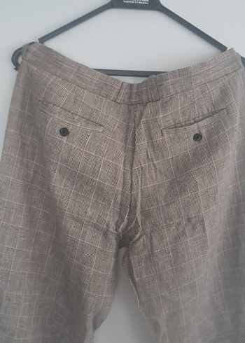 l Beden çeşitli Renk Bej Kemerli Kadın Keten Pantolon