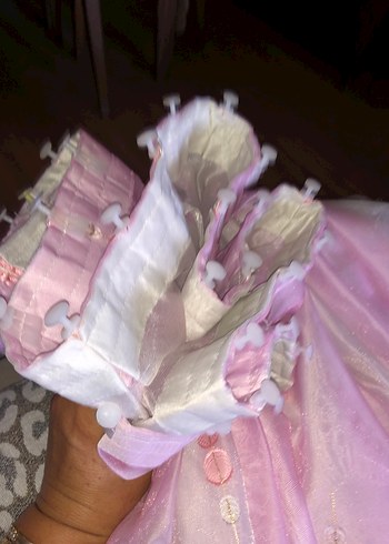 Pembe Nakışlı Uzun perde