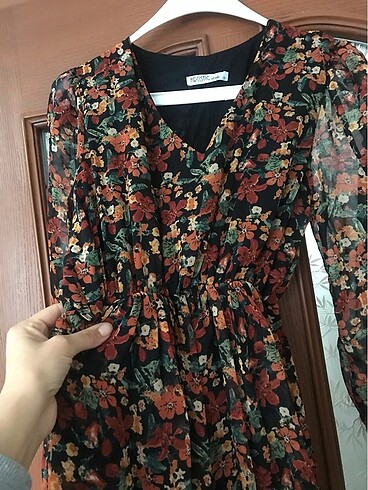 BSL FASHION Çiçek desenli şifon elbise
