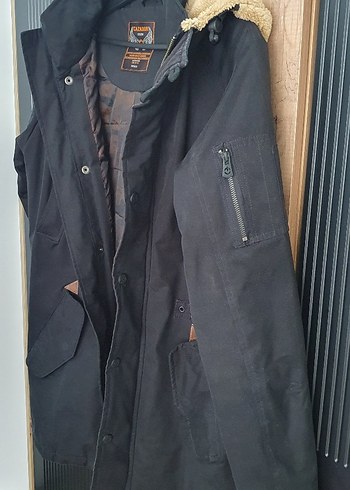 Düğmeli Siyah Erkek Midi Ceket - Görsel 3