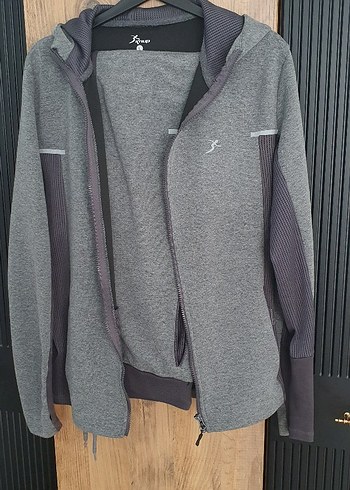 Gri Fermuarlı Erkek Spor Sweatshirt - Görsel 2