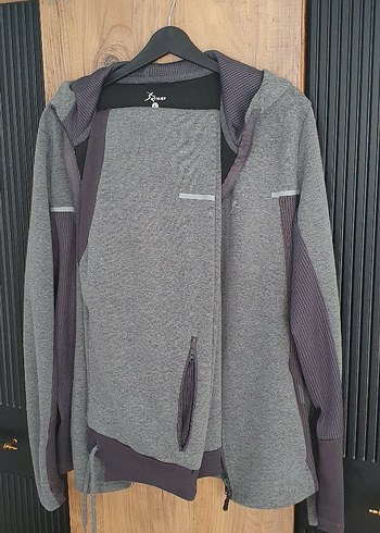 Gri Fermuarlı Erkek Spor Sweatshirt - Görsel 3