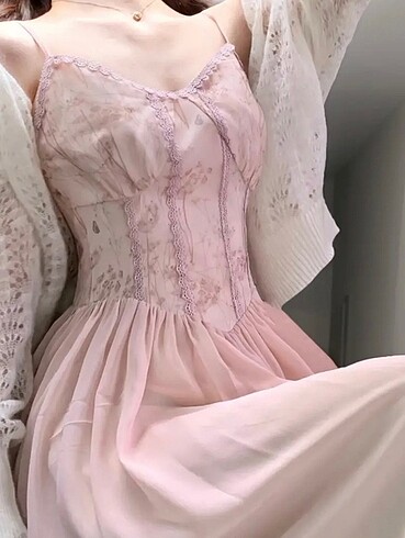 Pembe shein elbise