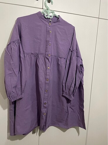 Mor poplin tunik