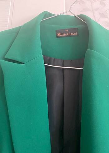 42 Beden Düğmeli Yeşil Kadın Blazer Ceket