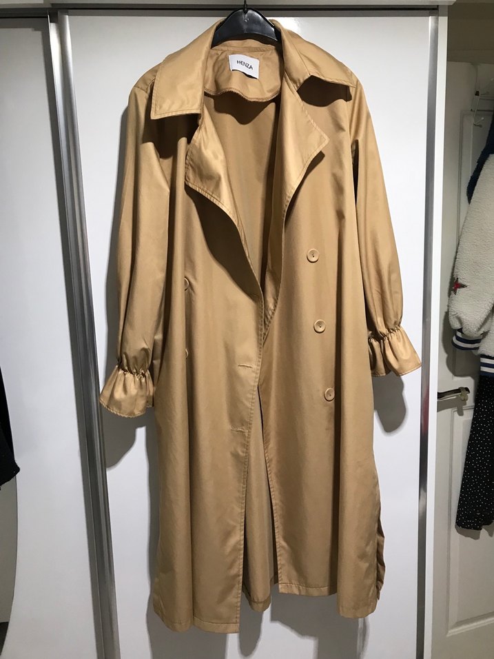 Bej Uzun Kadın Trençkot - Görsel 2