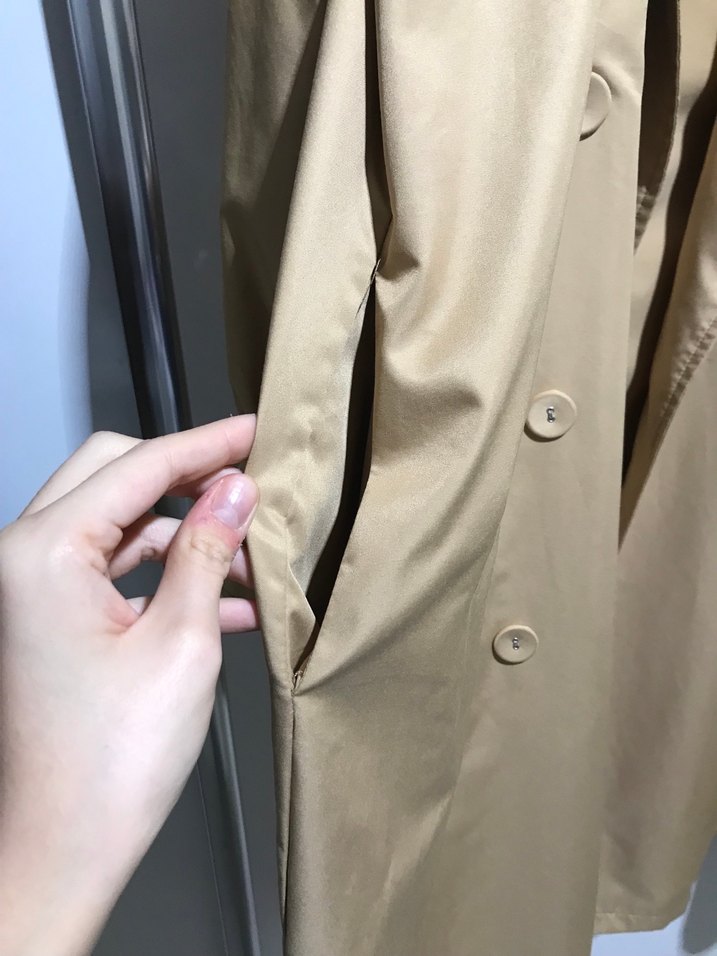 Bej Uzun Kadın Trençkot - Görsel 4