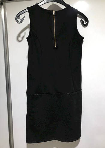 Siyah Kolsuz Midi Elbise - Görsel 4