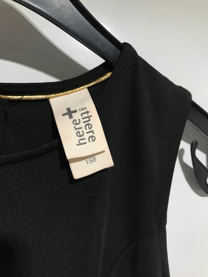 Siyah Kolsuz Midi Elbise - Görsel 3