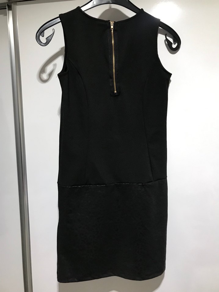 Siyah Kolsuz Midi Elbise - Görsel 4