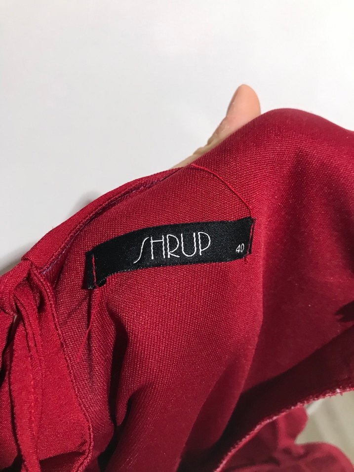 Kırmızı V Yaka Mini Abiye Elbise - Görsel 4