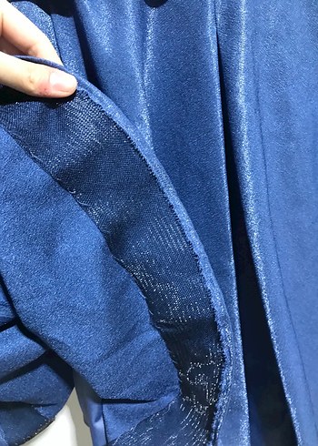 Mavi Parlak Mini Abiye Elbise - Görsel 2