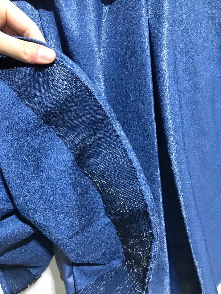 Mavi Parlak Mini Abiye Elbise - Görsel 2