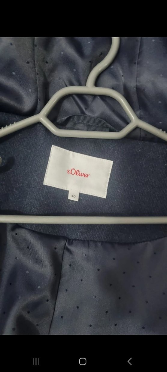 Koyu Lacivert Kapüşonlu Kaşe Kaban - Görsel 2