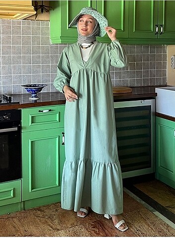 Zara Ceylan otantik mint yeşili elbise