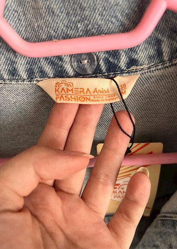 Kamasonic Gri Bağlama Desenli Düğmeli Kadın Denim Ceket