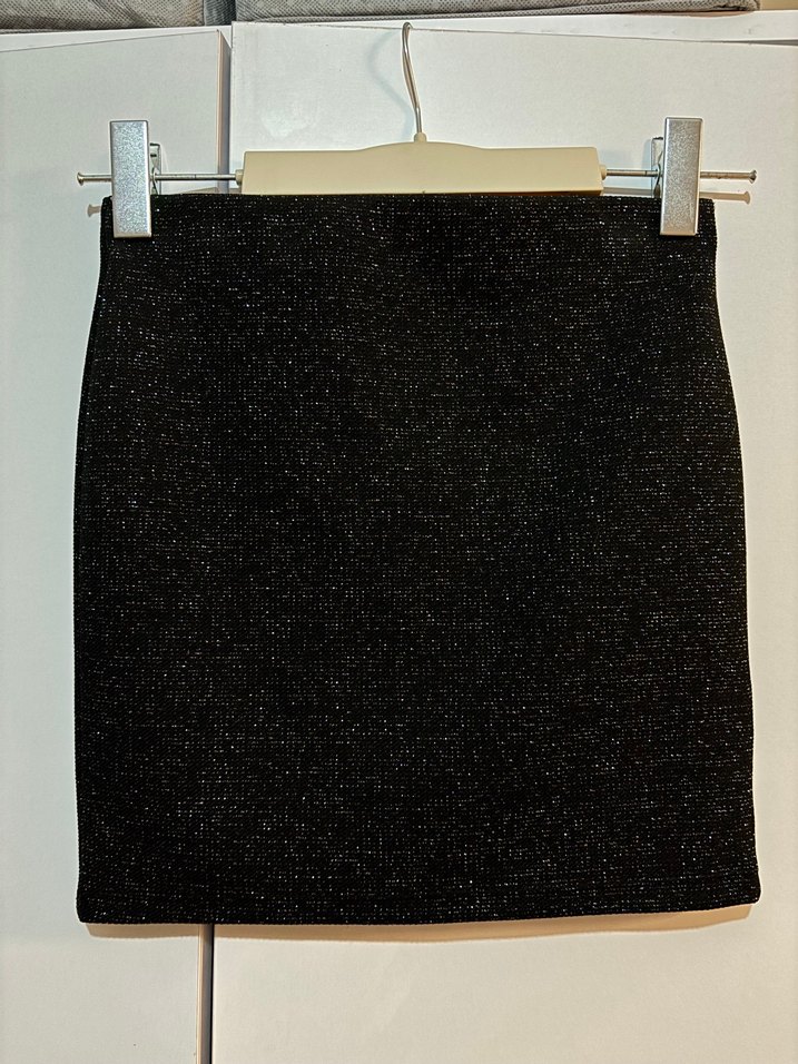 Siyah Örme Mini Etek - Görsel 2