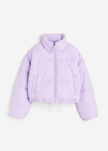 Lila kısa Şişme Mont - Görsel 2