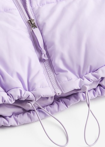 Lila kısa Şişme Mont - Görsel 4
