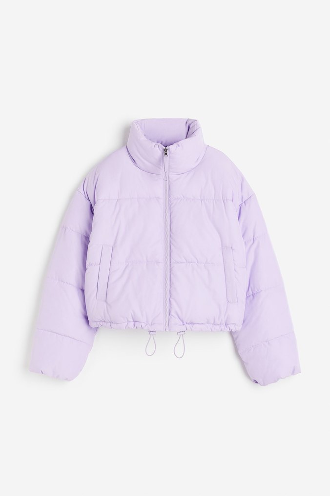 Lila kısa Şişme Mont - Görsel 2