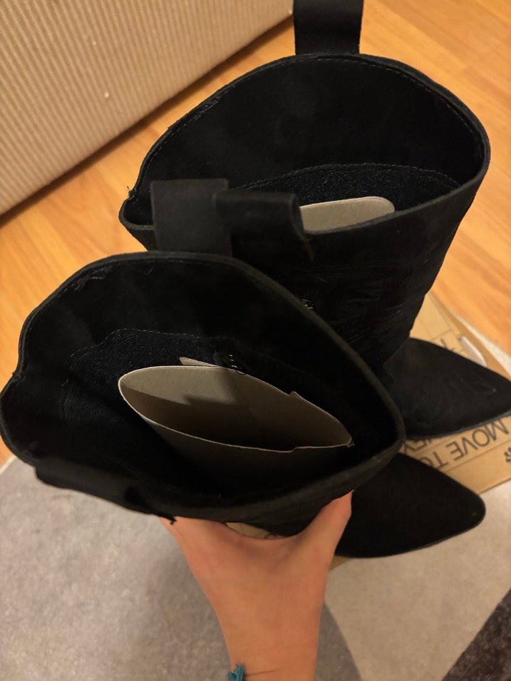 Kadın Siyah Süet Cowboy Bot - Görsel 3