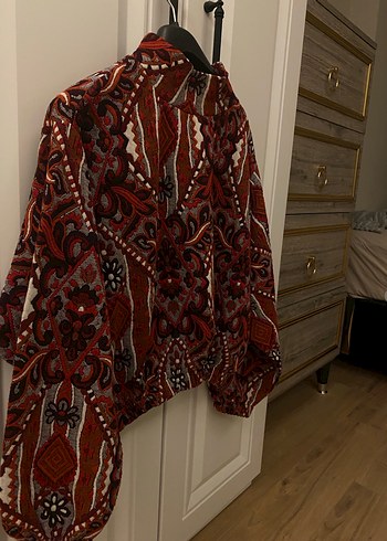 xl Beden Bordo Bohem Uzun Kollu Bluz