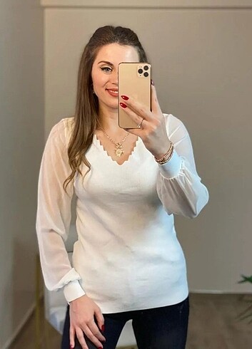 Diğer Merdiven yaka kollar şifon