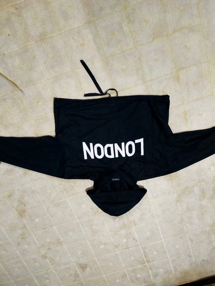 Kapüşonlu Siyah Sweatshirt m London - Görsel 4