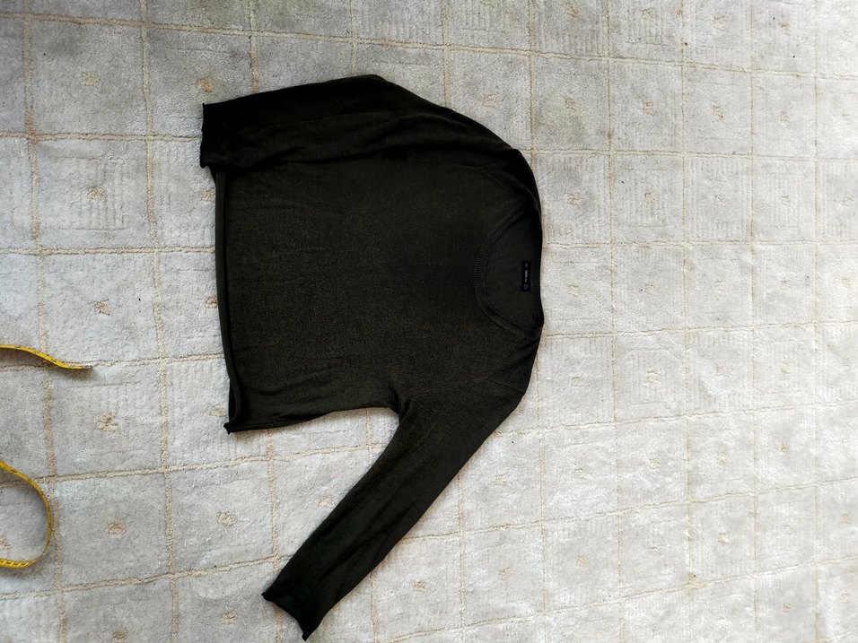 Zara Triko kadın Kazak Rozeti Khaki m beden - Görsel 2