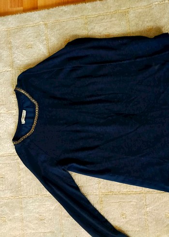 Lacivert Triko Uzun Kollu Bluz - Görsel 4