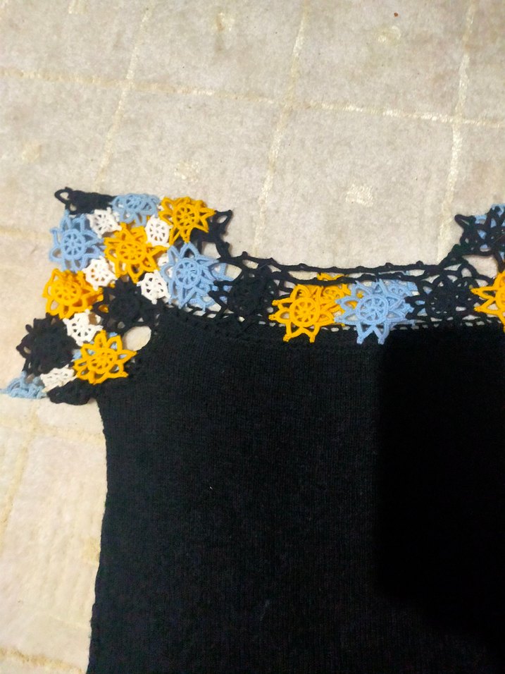 Kız Çocuk Renkli Örgü Bluz - Görsel 2