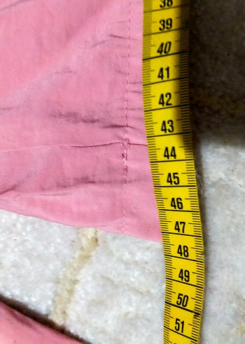 Pembe Pilili Bol Kesim Keten Kadın Pantolon - Görsel 6