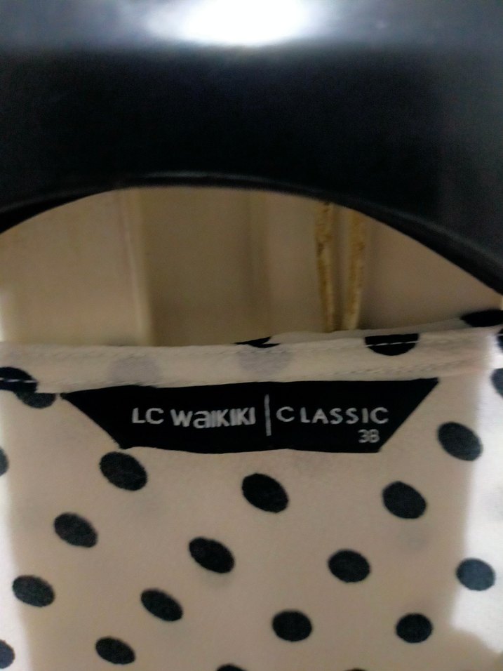 Puantiye Desenli Uzun Kollu Mini Bluz LC Waikiki m - Görsel 2