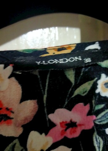 Çiçek Desenli Bohem Kadın Mini Bluz London m beden - Görsel 5