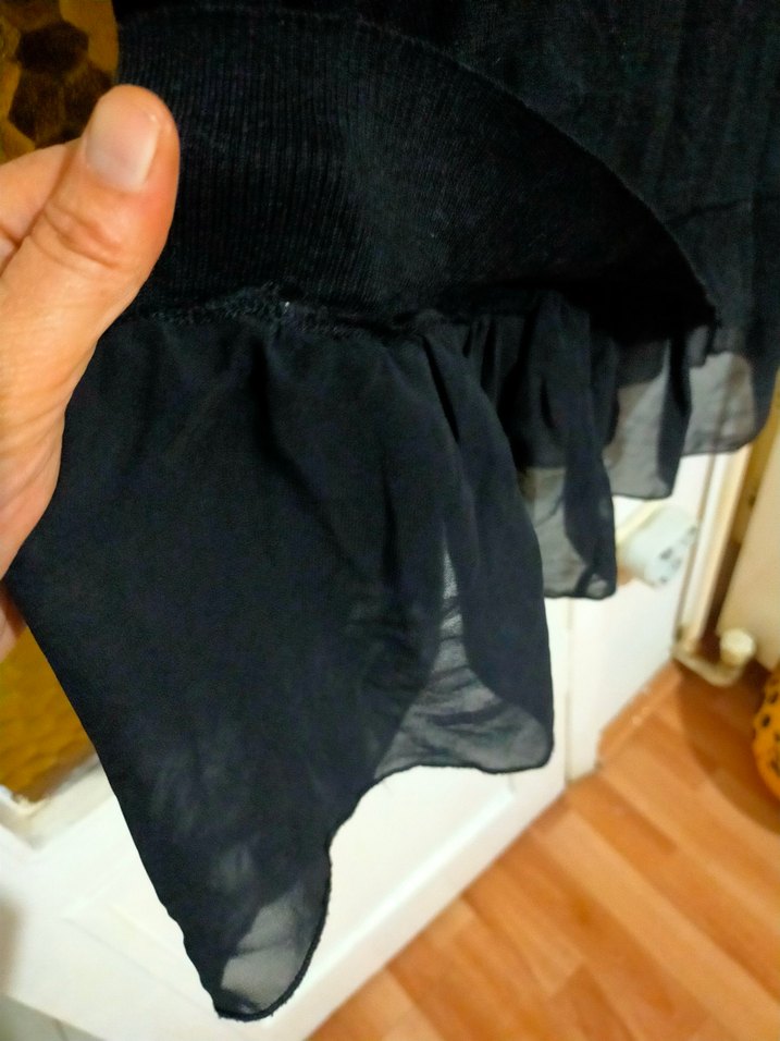 Kadın Siyah Uzun KolluSalaş Kazak LC Waikiki - Görsel 4