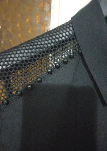 Siyah Düğmeli Kolsuz Gömlek - Görsel 5